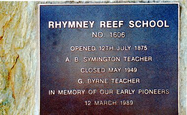 Photograph, Rhymney Reef School Plaque