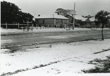 Photograph, Snow in the Lane between Shire Hall & Court House Stawell West 1949