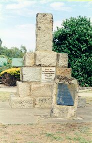 Photograph, MONUMENTS THE FIRST CEMETERY & TO JAMES BROWN
