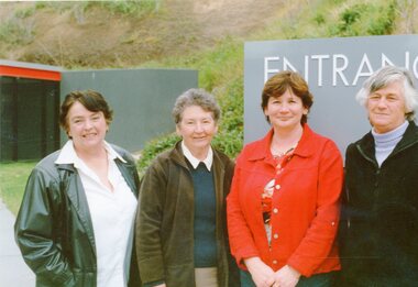 Photograph, Group photograph of four women in Biarri Group outside