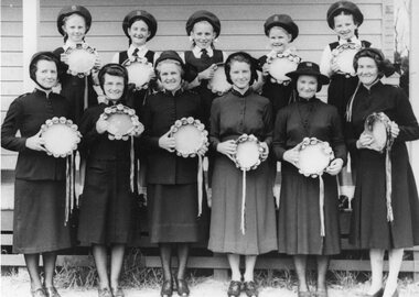 Photograph, Stawell Salvation ArmyTimbrel Brigade. Opening of quarters 4 Wimera Street 1952/1953