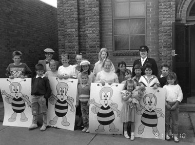 Photograph, Slavation Army group of children outside Citadel after Suday Morning musical