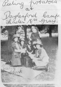 Photograph, Peeling Potatoes at Daylesford Camp. Salvation Army