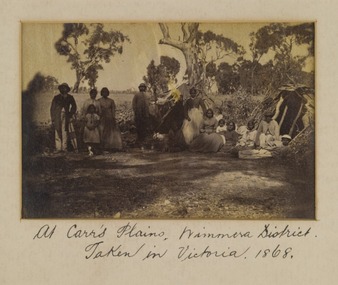 Photograph, Group of Aboriginal/First Nations people. Carrs Palins about 1868