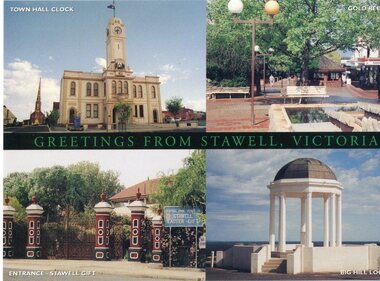 Postcard, postcard with 4 views of stawell