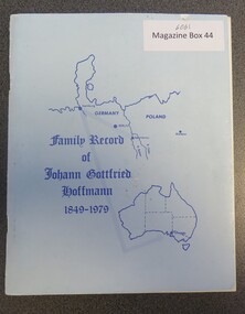 Book, Family Record of Johann Gottfried Hoffmann 1849-1979