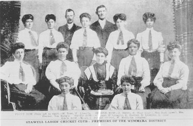 Photograph, Stawell Ladies Cricket Club Premiers of the Wimmera District 1908