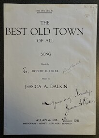 Book, Jessica Dalkin et al, The Best Old Town of All - Sheet Music
