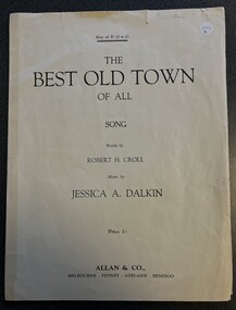 Book, Jessica Dalkin et al, The Best Old Town of All - Sheet Music