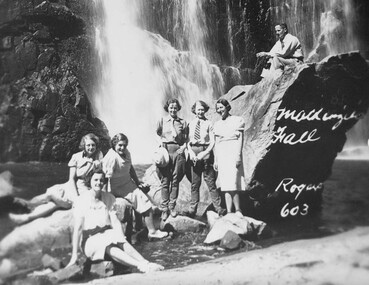 Photograph, Group scene at McKenzie Falls slightly prior to 1937