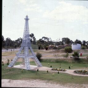 Slide, Set of Large Format colour positive slides of Stawell c1970 - world In Miniature, Eiffel Tower