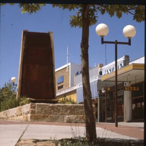 Slide, Set of Large Format colour positive slides of Stawell c1970 - Stawell Athletic Club Fountain Main Street Stawell