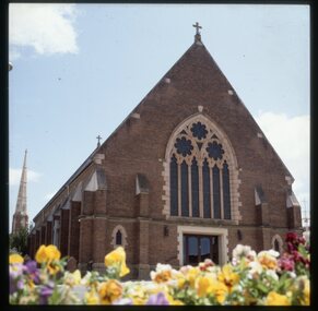 Slide, Set of Large Format colour positive slides of Stawell c1970 - Anglican Church Main Street