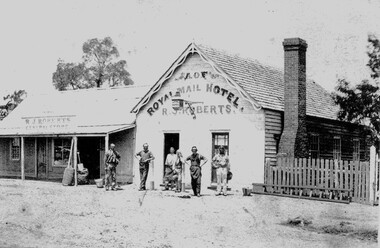 Photograph, Royal Mail Hotel Great Western and R.J. Roberts General Store c1870