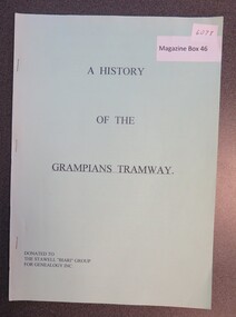 Book, R.K. Whitehead, A Hisitory of Grampians Tramway, 1972