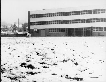 Photograph, Snow Scene Stawell Technical School 1981