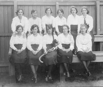 Photograph, Female hockey team c1920, including Agnes Cragg