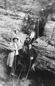 Photograph, Cragg family climbing in the Grand Canyon Grampians.  1924