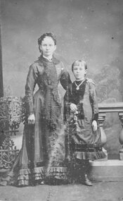 Photograph, Carte-de-Visite photograph of woman and girl posing in studio Portrait   c1870