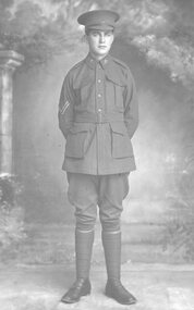 Photograph, WW1 Soldier Walter Clark in Uniform c1915