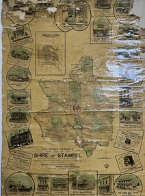 Advertising Material, Wall map  of Stawell Shire & Borough of Stawell.  Supplement Stawell Times & Wimmera Advertiser