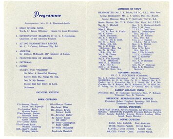 Book - Magazine, Stawell High School, Speech Night 1967.  Stawell High School, 1912-1986