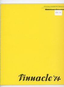 Book - Magazine, Stawell High School, The Pinnacle 1974.  Stawell High School, 1912-1986