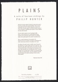 Print, HUNTER Philip, Small Plain 4, 2003