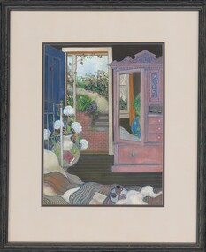 Painting, KEATS, Julianna Louise, Bedroom with pink wardrobe, 1980