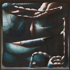 Painting, LOOBY, Keith, Stuffed and split/bag of growth, 1976