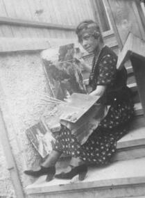 Photograph, Slawa sitting on steps c1920, c.1920