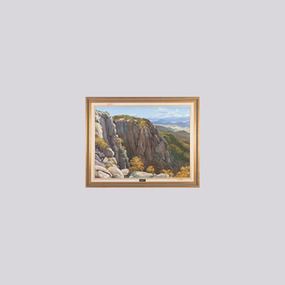 Painting, Walter Magilton, Cliff Face Mount Buffalo, 1988