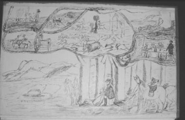 Drawing - Sketch, Sketch by Adam Lindsay Gordon, 1850-1870