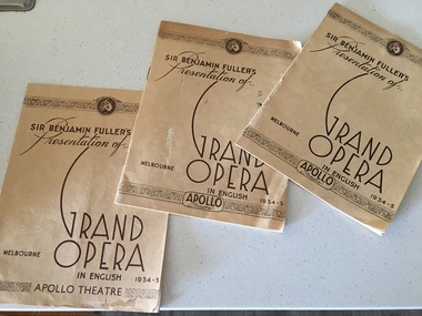 Theatre Opera Programs, Sir Benjamin Fuller's presentation of the grand Opera 1934-5, 1934