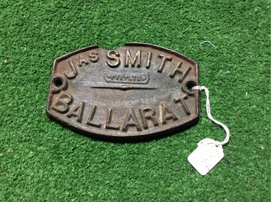 Brass Nameplate, Jas Smith, 1920