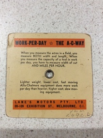 Tractor calculator, Unknown