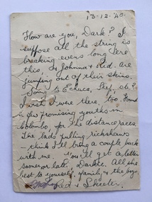Memorabilia - Greeting card, 2/8 Field Regiment Christmas 1940
