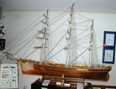 English wooden ship model, Cutty Sark replica, circa 1997