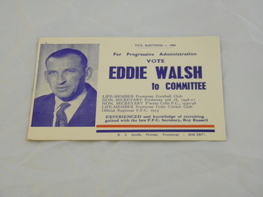 Election card, R. S. Smith, 1960
