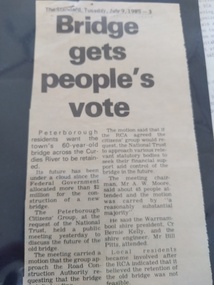 Article - Bridge gets people's vote, Cobden Times, 1985
