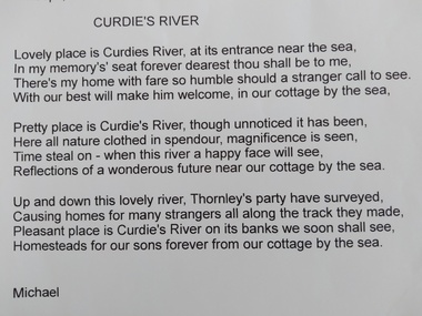 Document, James Meek et al, Curdies River, a poem