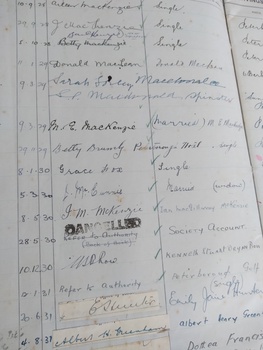 Page from the depositors book