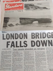 Newspaper, London Bridge Falls Down, 16th January 1990