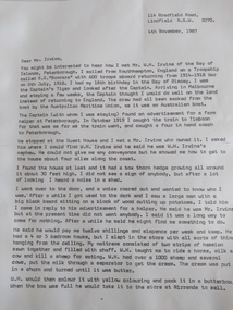 Letter - Letter from Henry A Lind