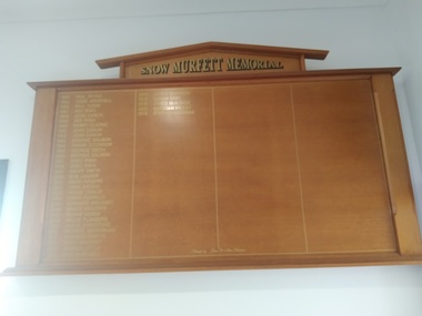 Memorabilia - Snow Murfett Memorial Honour Board