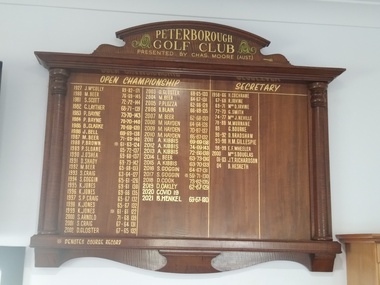 Memorabilia - Peterborough Golf club Open Championship Honour Board