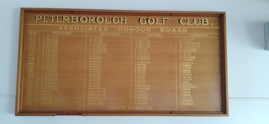 Memorabilia - Peterborough Golf Club Associates Honour Board & Women's Golf Honour Board