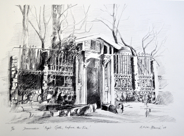 Print (Lithograph) Alice Blanch CHEHOVSKI, Alice B. (Blanch) Chehovski, Dunmoochin. Pugh's Gate, before the Fire, / Printed 2004