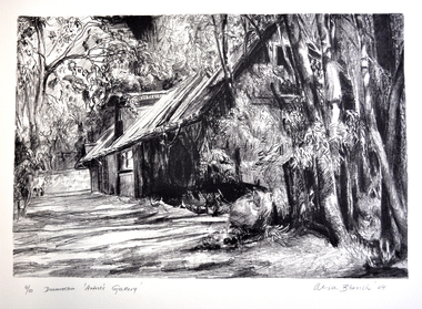 Print (lithograph): Alice Blanch CHEHOVSKI, Alice B. (Blanch) Chehovski, Dunmoochin, Artist's Gallery, Printed 2004