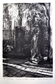 Print (lithograph): Alice Blanch CHEHOVSKI, Alice B. (Blanch) Chehovski, Dunmoochin, Evening at Pugh's Garden, Printed 2004